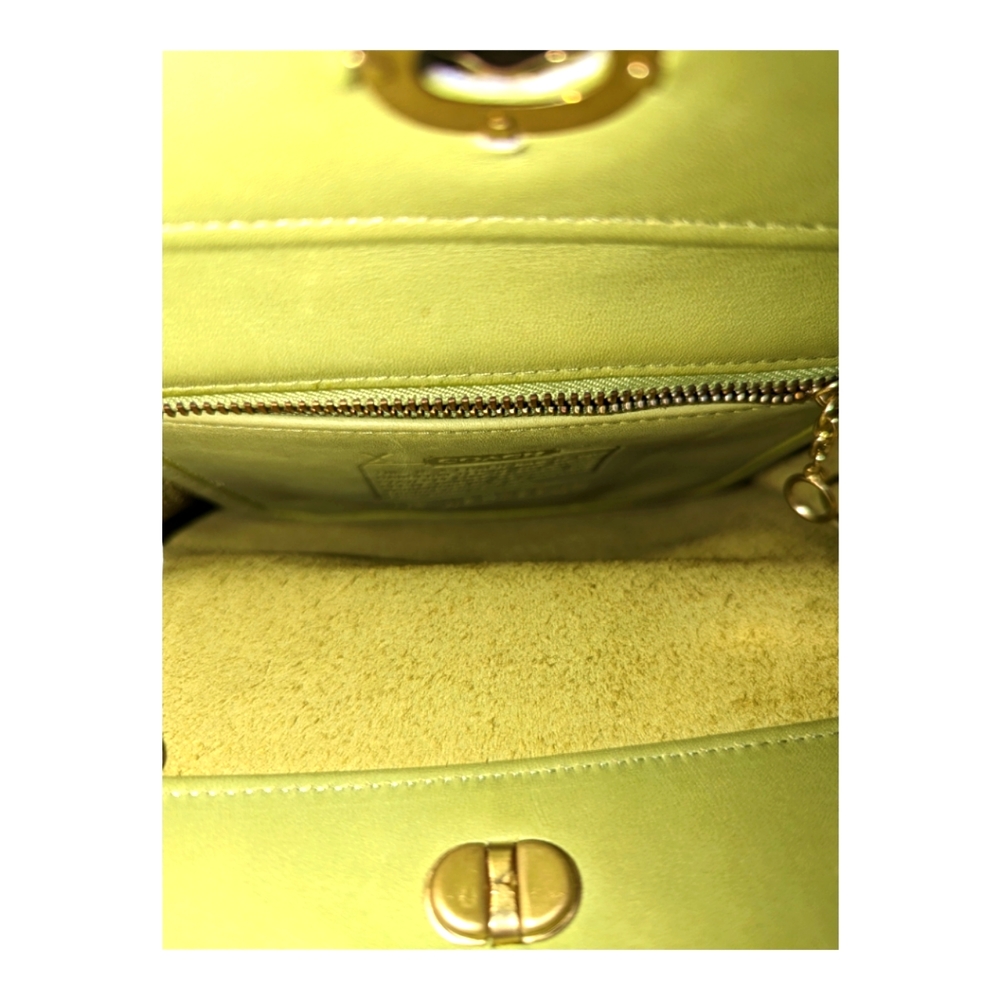 NWOT Vintage Coach Kiwi Green Top Handle  “Geometric Bag” Turn-lock Closu… - Picture 7 of 12